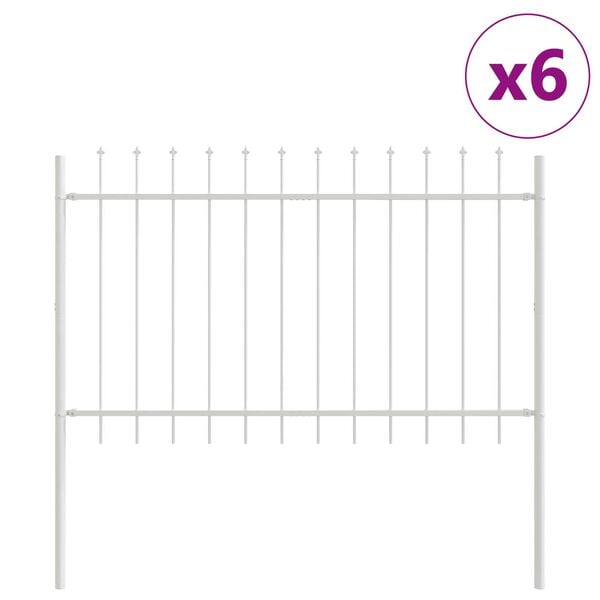 vidaXL Φράχτης κήπου με σημείο σπάθα, λευκός, 10,2 x 1,2 μ, σχοινί.