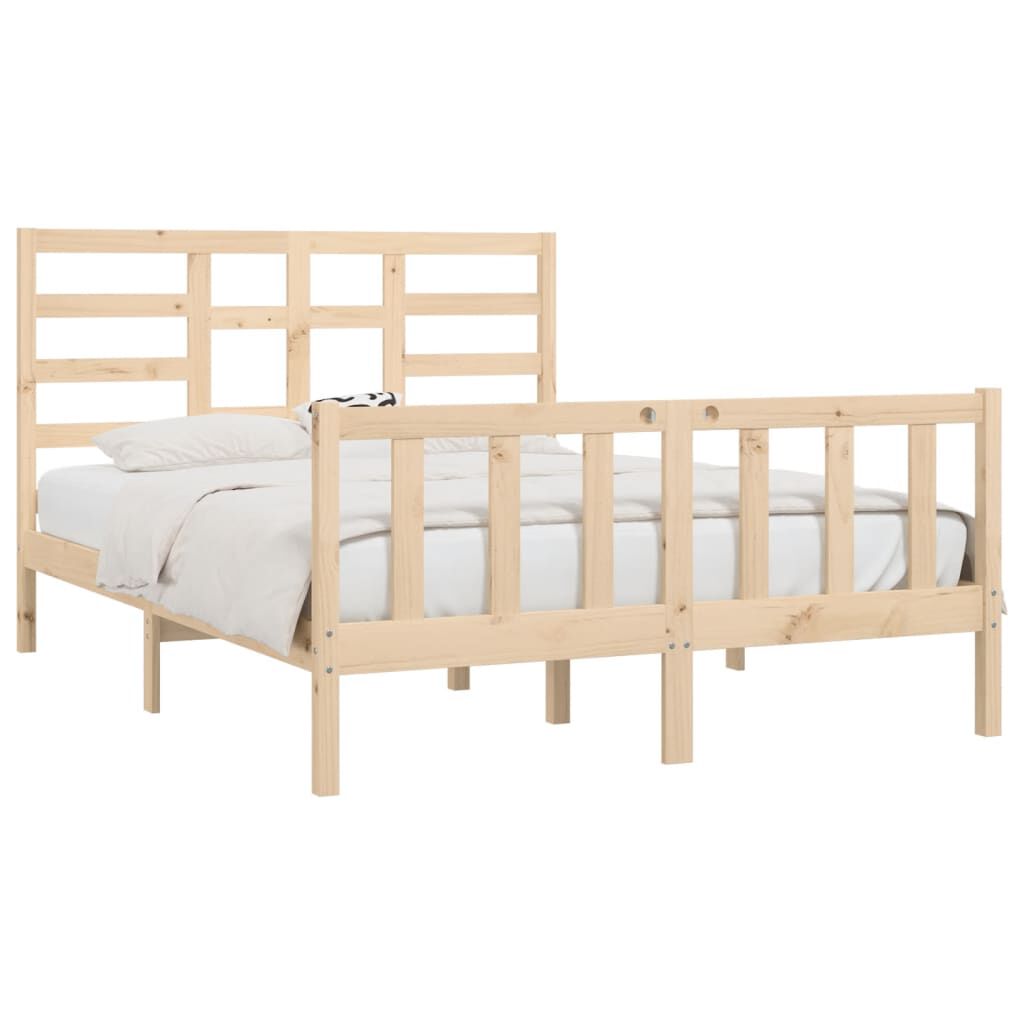 vidaXL Πλαίσιο Κρεβατιού 150 x 200 εκ. Μασίφ Ξύλο King Size