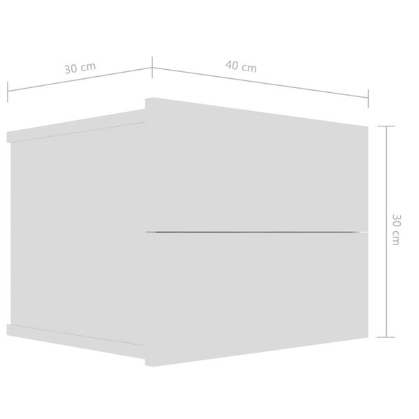 vidaXL Κομοδίνα 2 τεμ. Λευκά 40 x 30 x 30 εκ. από Επεξ. Ξύλο