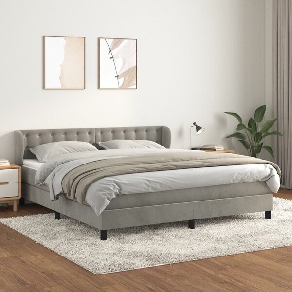 vidaXL &Kappa;&rho;&epsilon;&beta;ά&tau;&iota; Boxspring &mu;&epsilon; &Sigma;&tau;&rho;ώ&mu;&alpha; &Alpha;&nu;&omicron;&iota;&chi;&tau;ό &Gamma;&kappa;&rho;&iota; 180x200 &epsilon;&kappa;. &Beta;&epsilon;&lambda;&omicron;ύ&delta;&iota;&nu;&omicron;