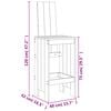 vidaXL Σκαμπό Μπαρ 2 Τεμ. Γκρι 40 x 42 x 120 εκ. από Μασίφ Ξύλο Πεύκου