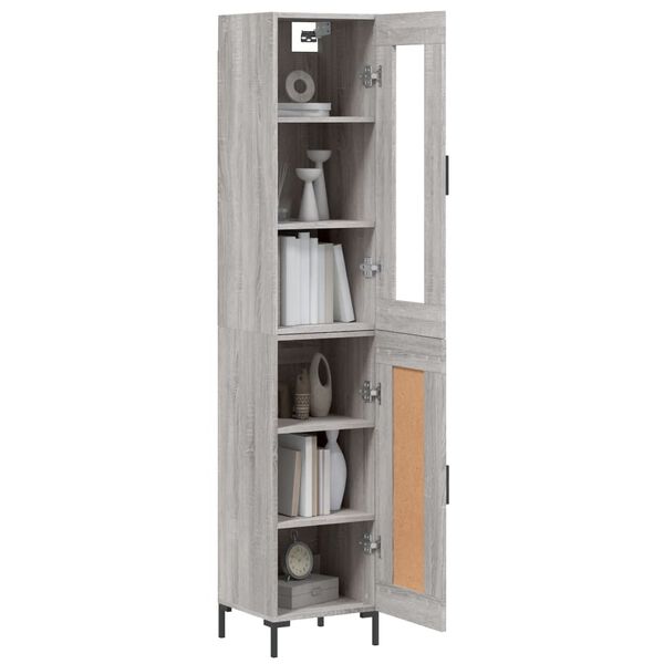 vidaXL Μπουφές Sonoma Γκρι 34,5 x 34 x 180 εκ. από Επεξεργασμένο Ξύλο