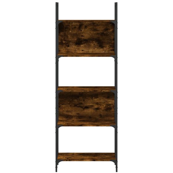 vidaXL Βιβλιοθήκη Καπνιστή Δρυς 155,5x24x166,5 εκ. Επεξεργασμένο Ξύλο