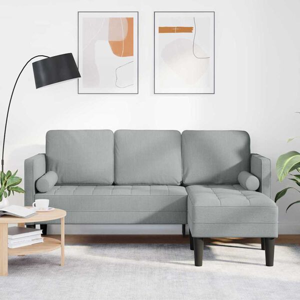 vidaXL Σετ Καναπέ Ανοιχτό γκρι 173 x 131 x 67 εκ ύφασμα