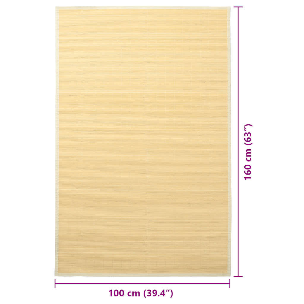 vidaXL Χαλί Φυσικό Χρώμα 100 x 160 εκ. από Μπαμπού
