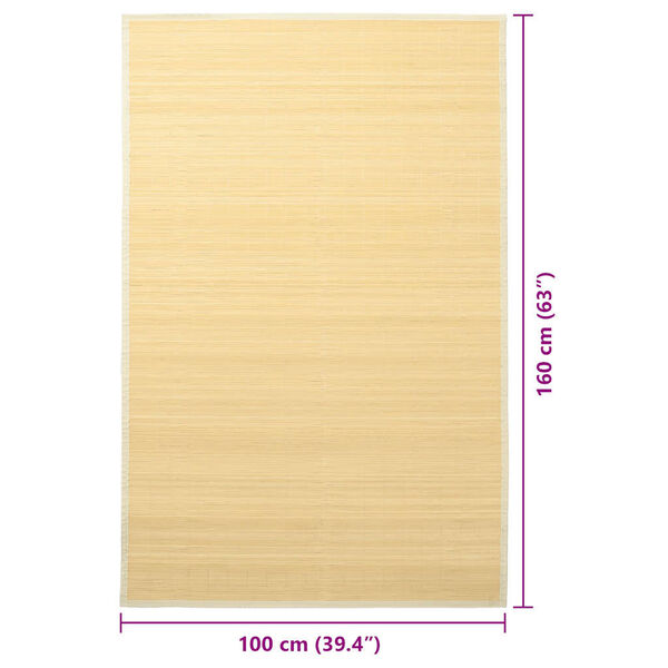 vidaXL Χαλί Φυσικό Χρώμα 100 x 160 εκ. από Μπαμπού