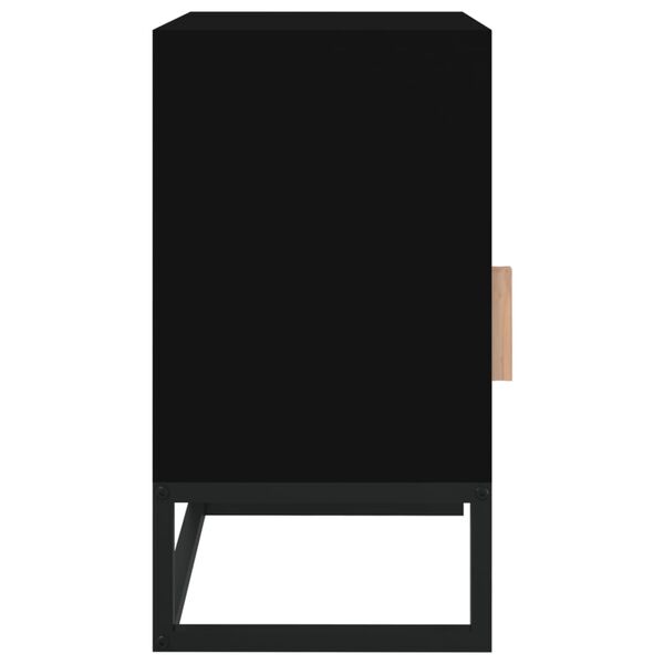 vidaXL Κομοδίνο Μαύρο 40x30x55,5 εκ. Επεξεργασμένο Ξύλο & Σίδερο