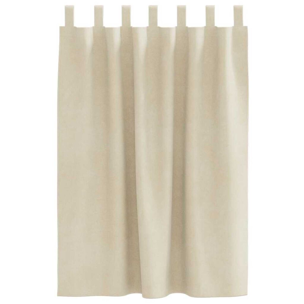 vidaXL Κουρτίνες με κουρτίνες 2 pcs Κρεμ 140 x 140 cm Βελούδο