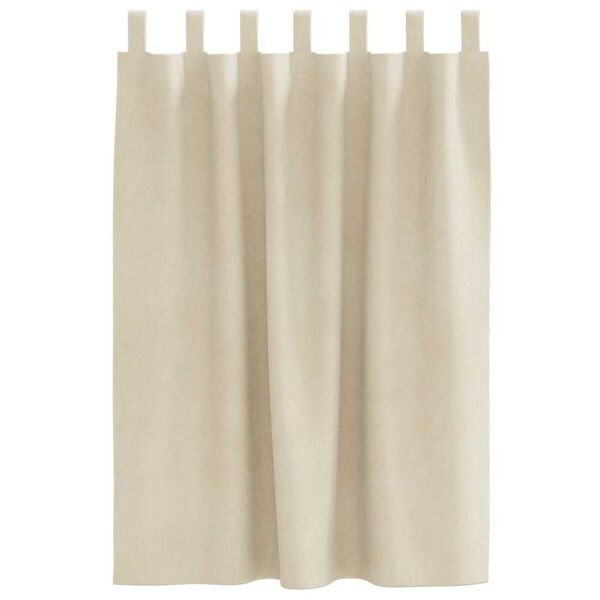 vidaXL Κουρτίνες με κουρτίνες 2 pcs Κρεμ 140 x 140 cm Βελούδο
