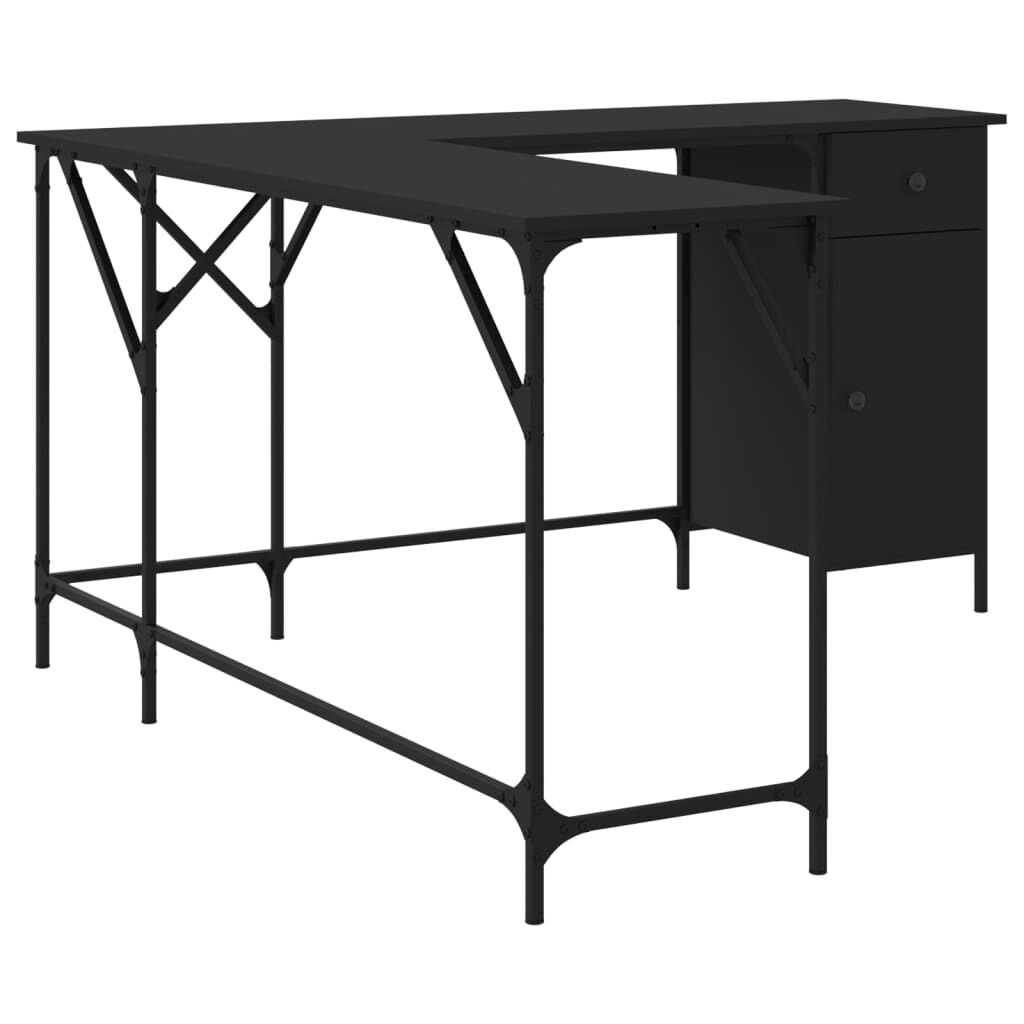 vidaXL Γραφείο Μαύρο 141 x 141 x 75 εκ. από Επεξεργασμένο Ξύλο