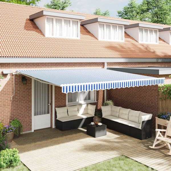vidaXL Σκηνίτσα Αναδιπλούμενη with Μπλε και λευκό 4.5 x 3 m