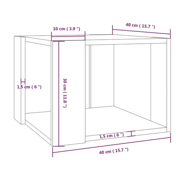 vidaXL Τραπεζάκι Σαλονιού Γκρι Sonoma 40x40x30 εκ. Επεξεργασμένο Ξύλο