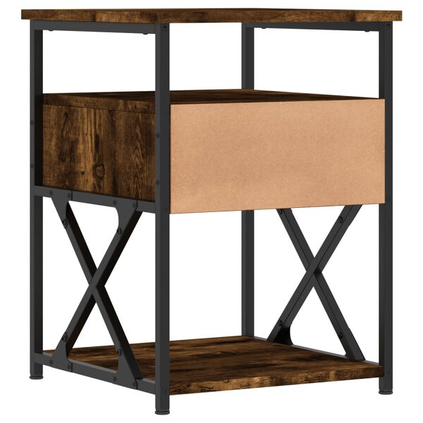 vidaXL Κομοδίνα 2 τεμ. Καπνιστή Δρυς 40x42x55 εκ. Επεξεργασμένο Ξύλο