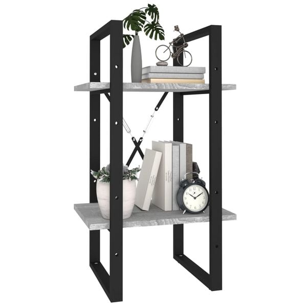 vidaXL Βιβλιοθήκη με 2 Ράφια Γκρι Sonoma 40x30x70 εκ. Επεξεργ. Ξύλο