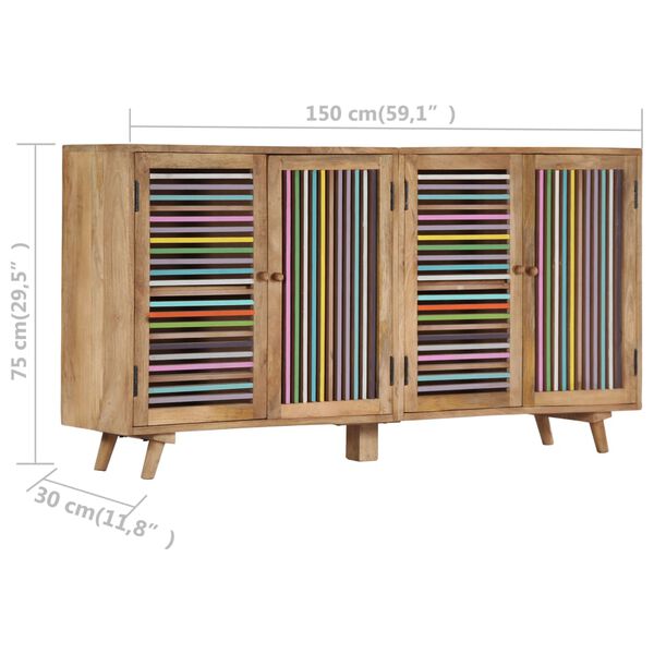 vidaXL Μπουφές 150 x 30 x 75 εκ. από Μασίφ Ξύλο Μάνγκο