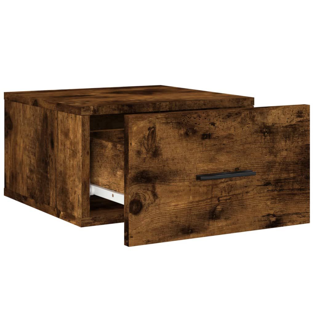 vidaXL Κομοδίνο Επιτοίχιο Καπνιστή Δρυς 35 x 35 x 20 εκ.