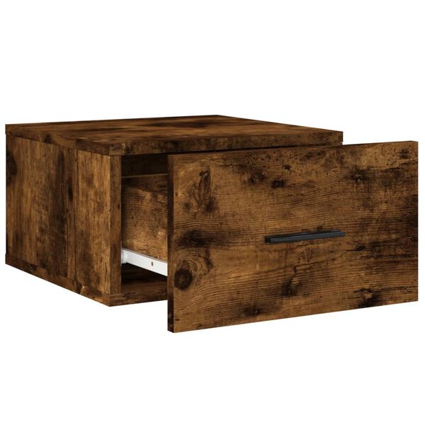 vidaXL Κομοδίνο Επιτοίχιο Καπνιστή Δρυς 35 x 35 x 20 εκ.