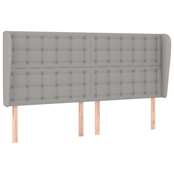 vidaXL Κεφαλάρι με Πτερύγια Ανοιχτό Γκρι 183x23x118/128 εκ. Υφασμάτινο