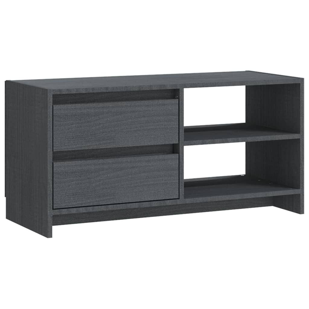 vidaXL Έπιπλο Τηλεόρασης Γκρι 80 x 31 x 39 εκ. από Μασίφ Ξύλο Πεύκου