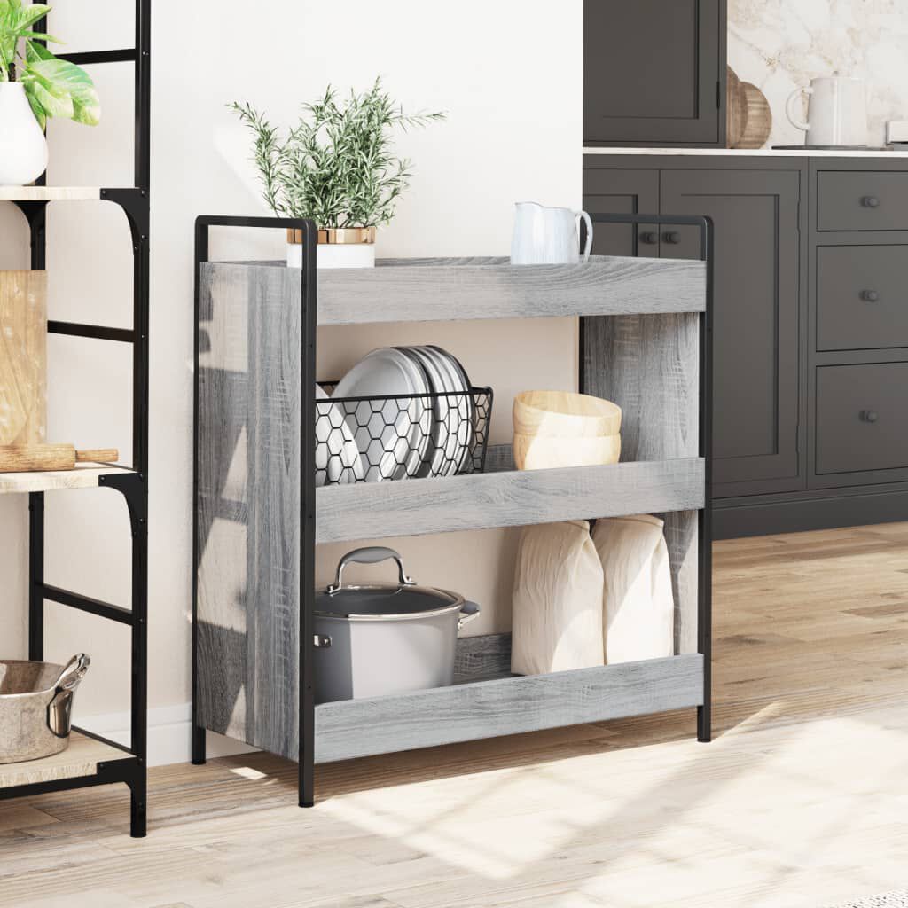 vidaXL Τρόλεϊ Κουζίνας Sonoma Γκρι 70x30x82 εκ. από Επεξεργασμένο Ξύλο