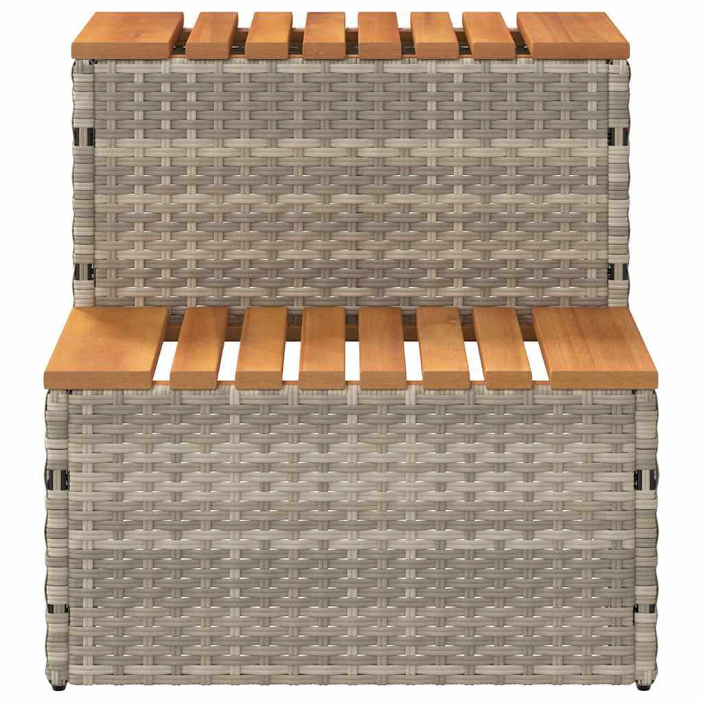 vidaXL Βήμα υδρομασάζ Αν. Γκρι 50x50x50,5εκ. Συνθετικό Ρατάν/Ακακίας