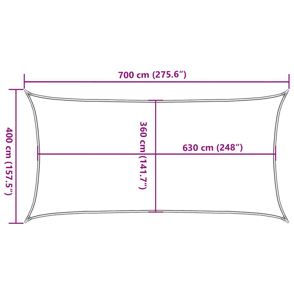 vidaXL Πανί Σκίασης Taupe 4 x 7 μ. από HDPE 160 γρ./μ²