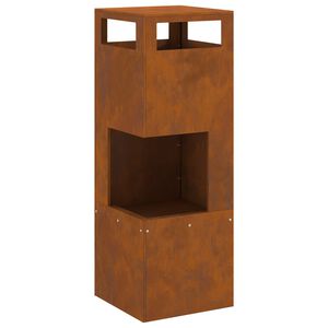 vidaXL Φωτιά Καφέ 35 x 35 x 100 εκ Ατσάλι