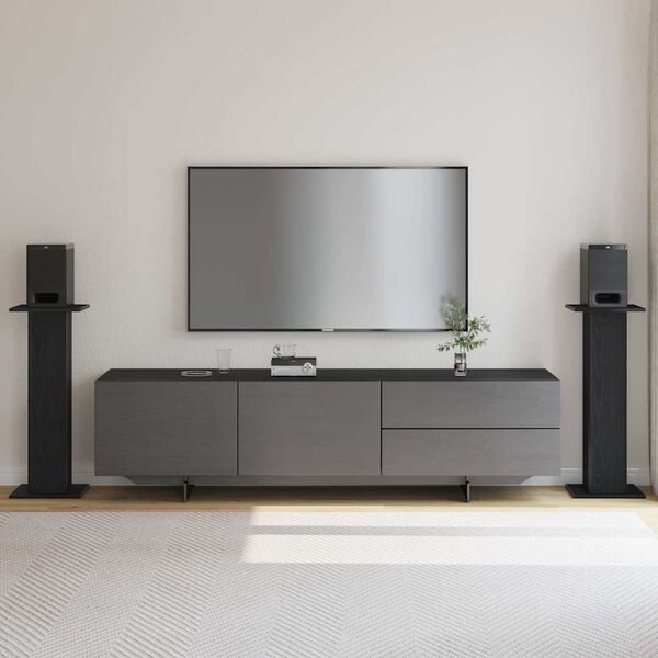 vidaXL Βάσεις Ηχείων 2 pcs Μαύρη δρυς 30 x 30 x 80 cm
