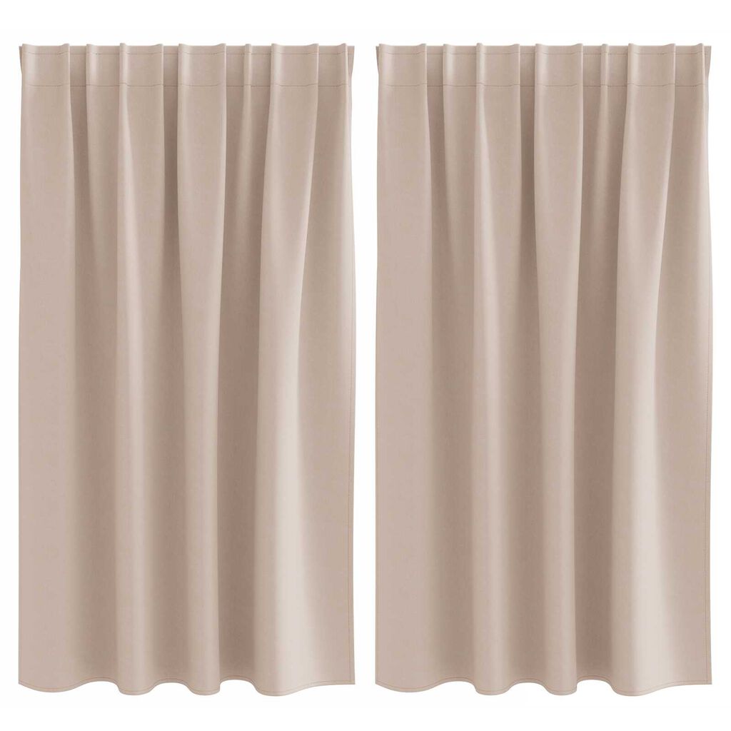 vidaXL Κουρτίνες με κουρτίνες 2 pcs Taupe 140 x 140 cm Πολυεστέρας