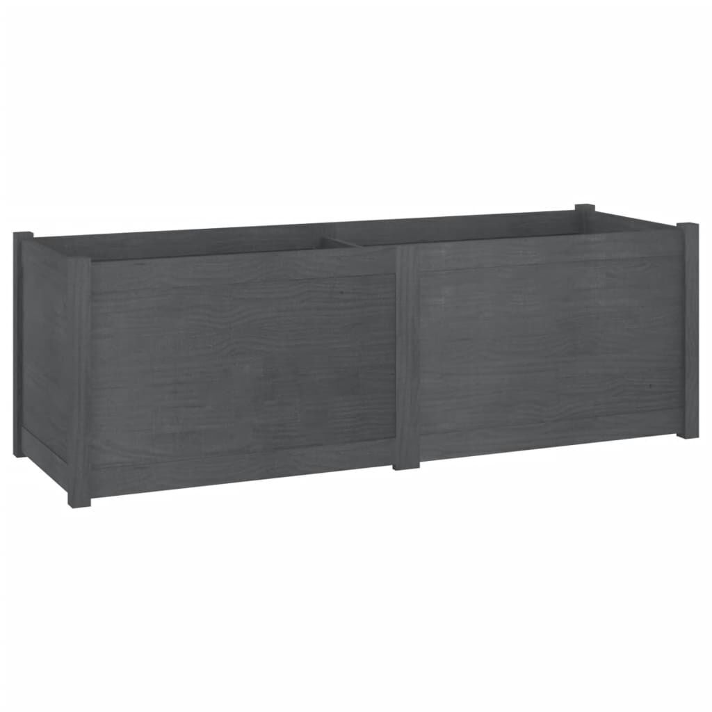vidaXL Ζαρντινιέρα Κήπου Γκρι 150 x 50 x 50 εκ. από Μασίφ Ξύλο Πεύκου