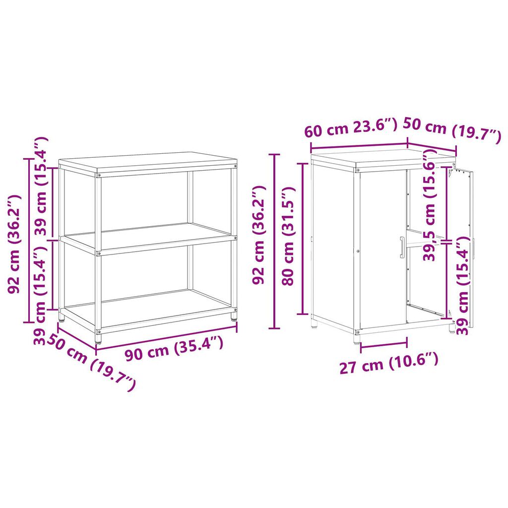 vidaXL Σετ Αποθήκευσης Κουζίνας 3 pcs Ελιά Πράσινη 210 x 50 x 92 εκ