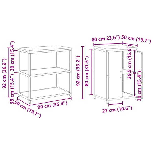 vidaXL Σετ Αποθήκευσης Κουζίνας 3 pcs Ελιά Πράσινη 210 x 50 x 92 εκ