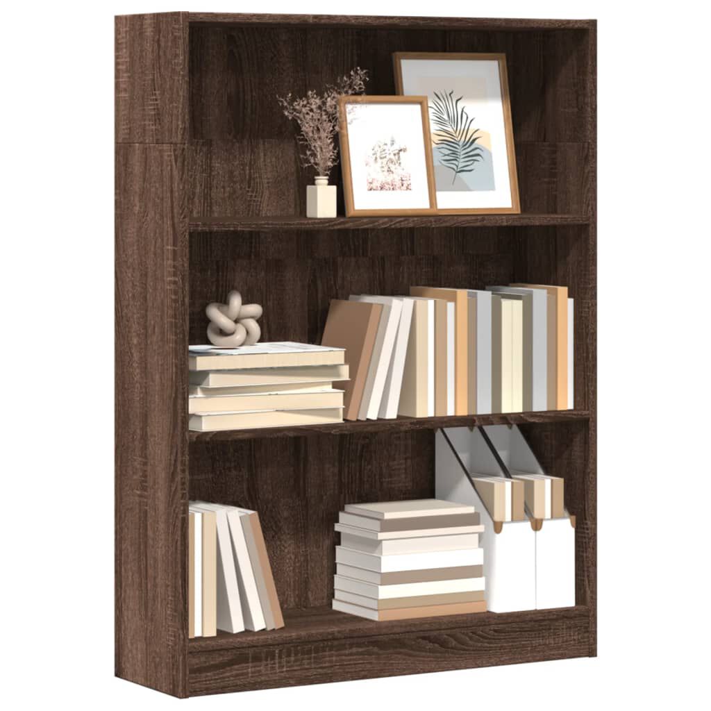 vidaXL Βιβλιοθήκη Καφέ Δρυς 80x24x109 εκ. από Επεξεργασμένο Ξύλο