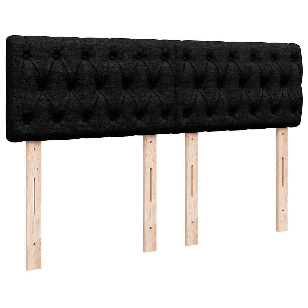 vidaXL Κρεβάτι Boxspring με Στρώμα Μαύρο 140x190 εκ. Υφασμάτινο