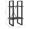 vidaXL Βιβλιοθήκη με 2 Ράφια Γκρι 40x30x70 εκ. από Μασίφ Ξύλο Πεύκου