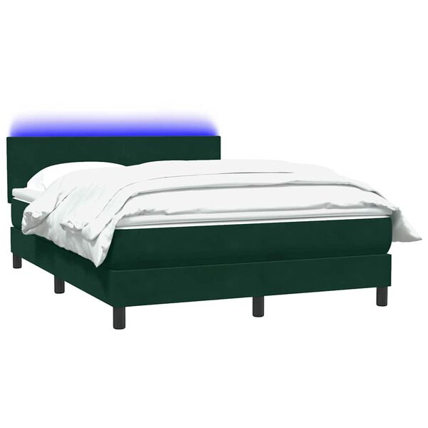 vidaXL &Kappa;&rho;&epsilon;&beta;ά&tau;&iota; Boxspring &mu;&epsilon; &Sigma;&tau;&rho;ώ&mu;&alpha; & LED &Sigma;&kappa;&omicron;ύ&rho;&omicron; &Pi;&rho;ά&sigma;&iota;&nu;&omicron; 160x210&epsilon;&kappa;. &Beta;&epsilon;&lambda;&omicron;ύ&delta;&iota;&nu;&omicron;