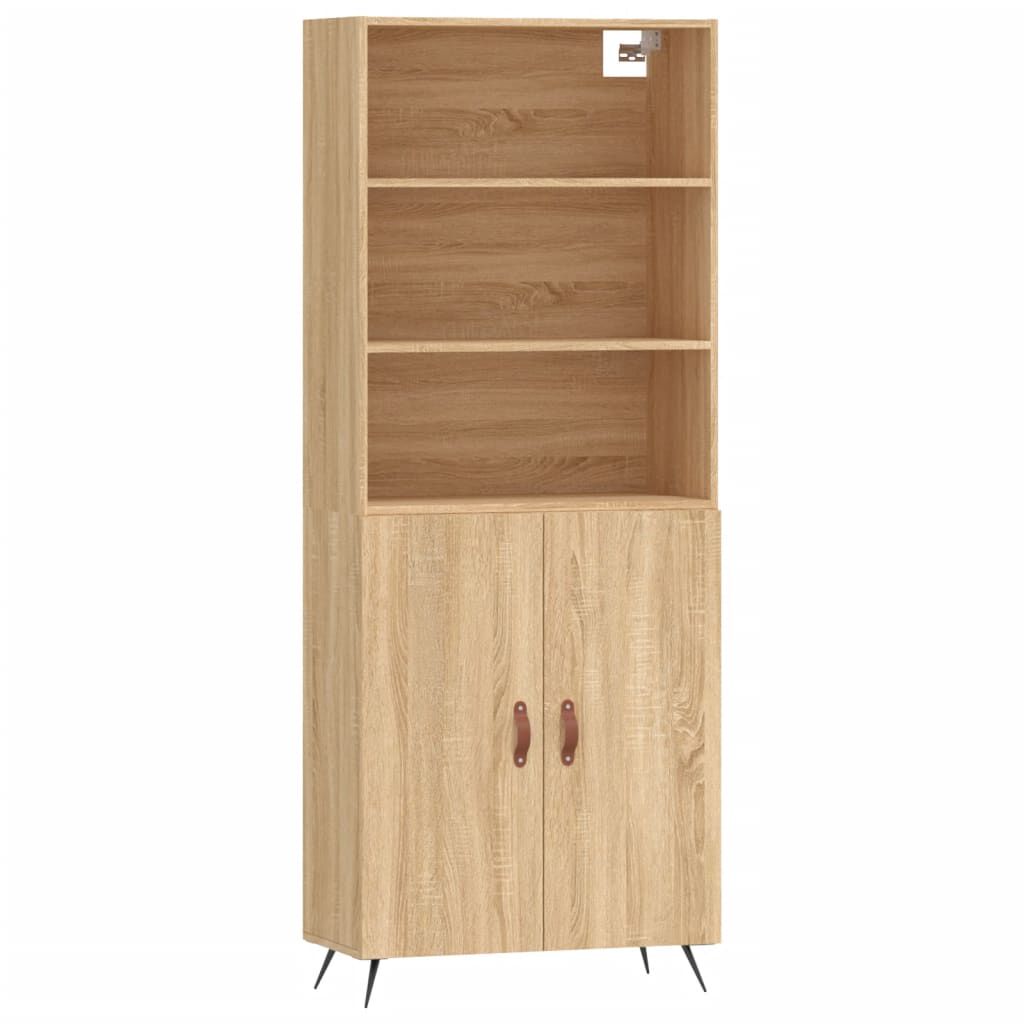 vidaXL Ντουλάπι Sonoma δρυς 69,5 x 34 x 180 εκ. από Επεξεργασμένο Ξύλο