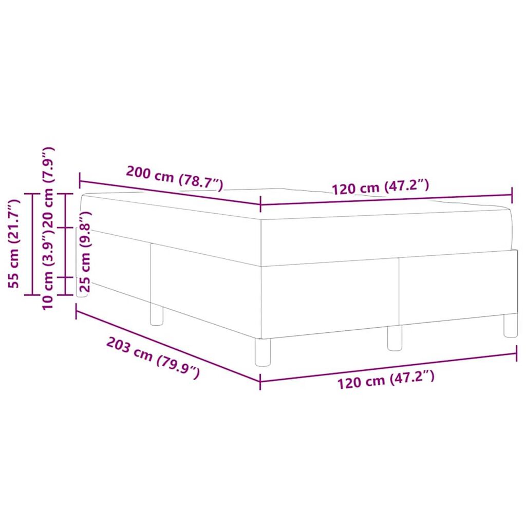 vidaXL Σκελετός κρεβατιού με στρώμα Γκρι 120 x 200 cm Τεχνητό δέρμα
