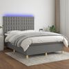 vidaXL &Kappa;&rho;&epsilon;&beta;ά&tau;&iota; Boxspring &mu;&epsilon; &Sigma;&tau;&rho;ώ&mu;&alpha; & LED &Sigma;&kappa;.&Gamma;&kappa;&rho;&iota; 140x190&epsilon;&kappa;. &Upsilon;&phi;&alpha;&sigma;&mu;ά&tau;&iota;&nu;&omicron;