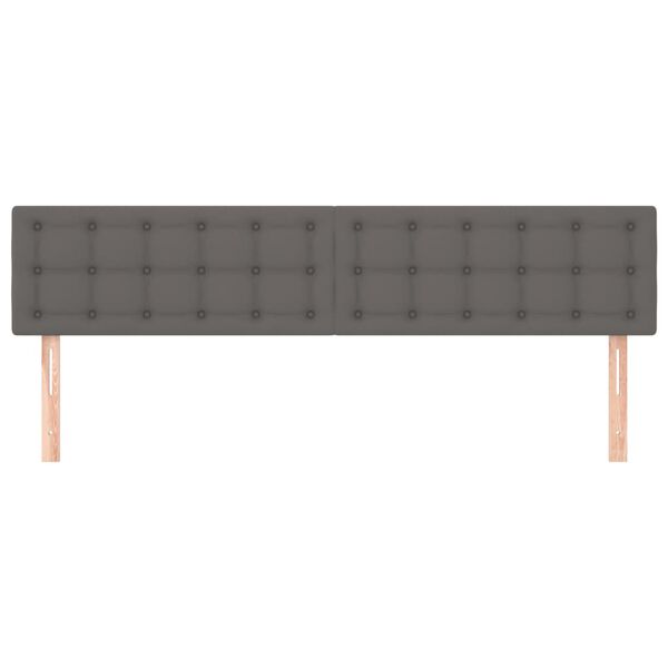 vidaXL Κεφαλάρια Κρεβατιού 2 τεμ. Γκρι 100x5x78/88 εκ.Συνθετικό Δέρμα