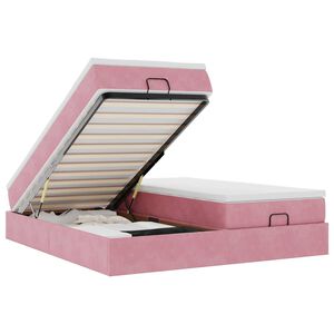 vidaXL &Omicron;&theta;&omega;&mu;&alpha;&nu;&iota;&kappa;ό &kappa;&rho;&epsilon;&beta;ά&tau;&iota; &mu;&epsilon; &sigma;&tau;&rho;ώ&mu;&alpha;&tau;&alpha; &rho;&omicron;&zeta; 180x200cm Velvet