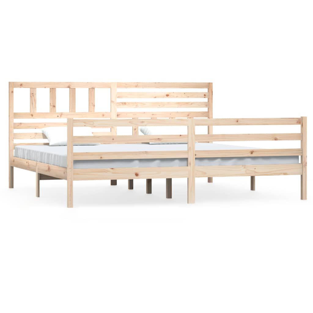 vidaXL Πλαίσιο Κρεβατιού 180 x 200 εκ. Μασίφ Ξύλο Super King Size