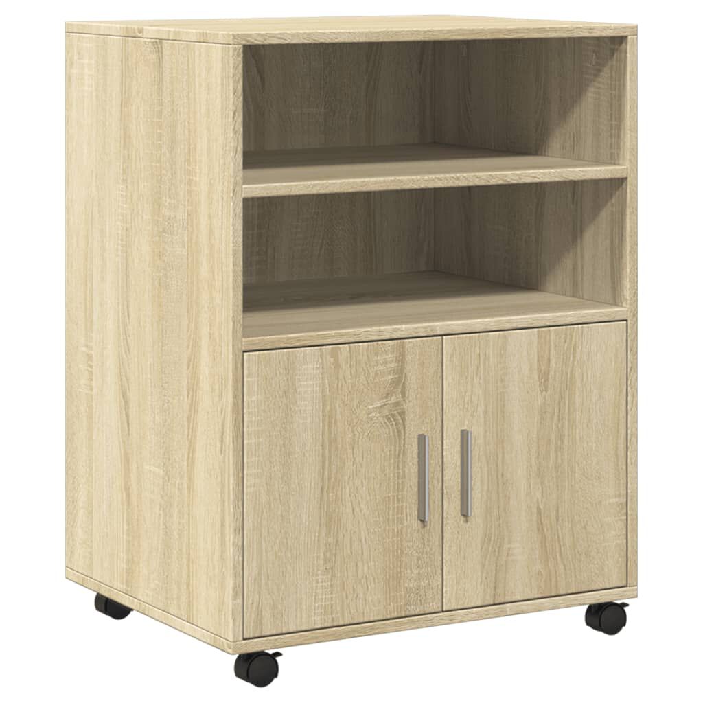 vidaXL Ντουλάπι Τροχήλατο Sonoma Δρυς 60x48x81 εκ. από Επεξ. Ξύλο