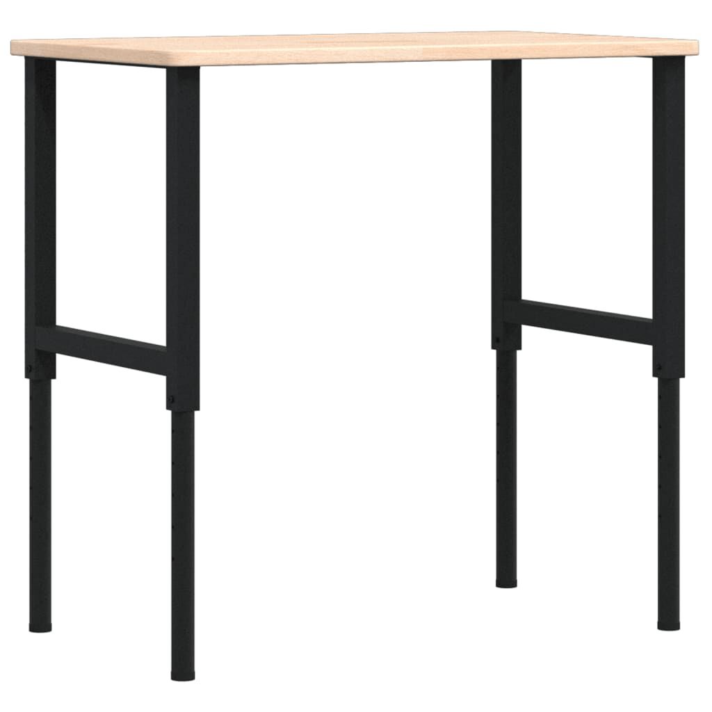 vidaXL Πάγκος Εργασίας Ορθογώνιος 100x60x(71,5-98) εκ Μασίφ Ξύλο Δρυός