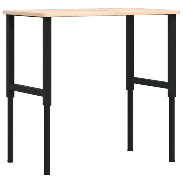 vidaXL Πάγκος Εργασίας Ορθογώνιος 100x60x(71,5-98) εκ Μασίφ Ξύλο Δρυός