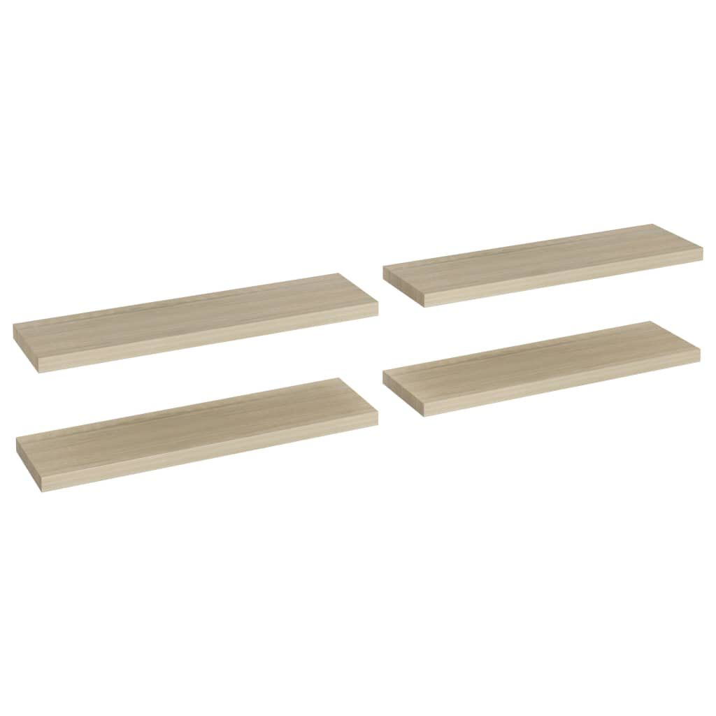 vidaXL Ράφια Τοίχου 4 τεμ. Χρώμα Δρυός 90x23,5x3,8 εκ. MDF