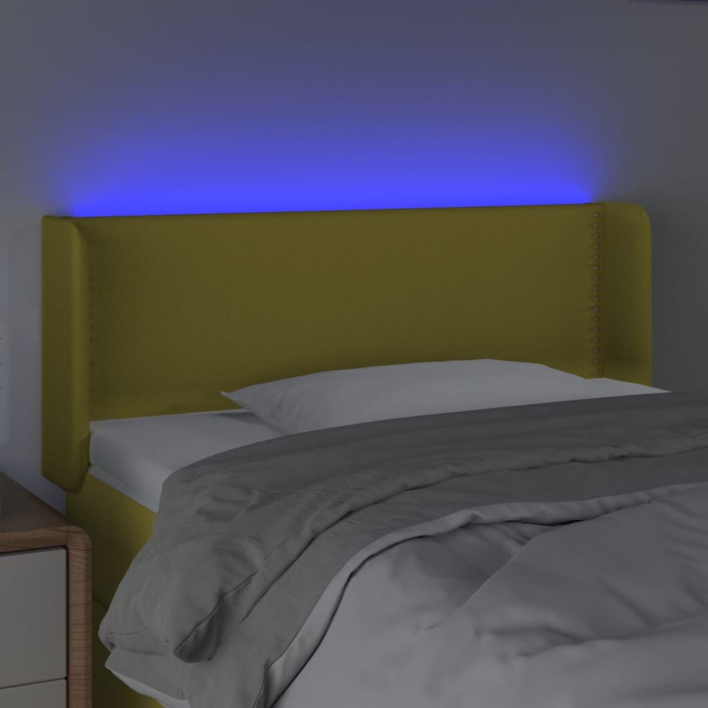 vidaXL Κεφαλάρι Κρεβατιού LED Πράσινο 83x16x78/88 εκ. Υφασμάτινο