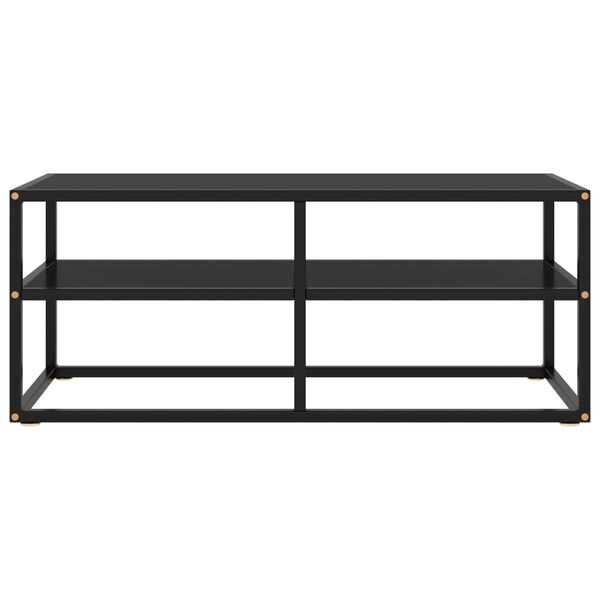 vidaXL Έπιπλο Τηλεόρασης με Μαύρο Γυαλί 100 x 40 x 40 εκ.