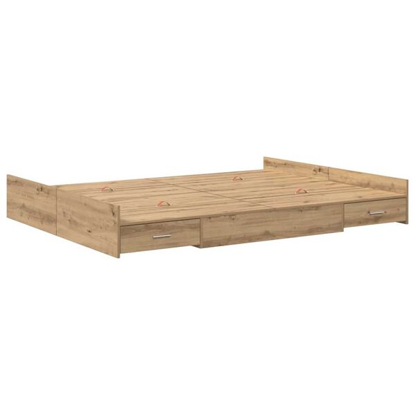 vidaXL Κρεβάτι με αποθηκευτικό χώρο artisan δρυς 140 x 200 cm