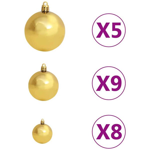 vidaXL Χριστουγεν. Δέντρο Τεχνητό Αρθρωτό με 150 LED & Μπάλες 150 εκ.
